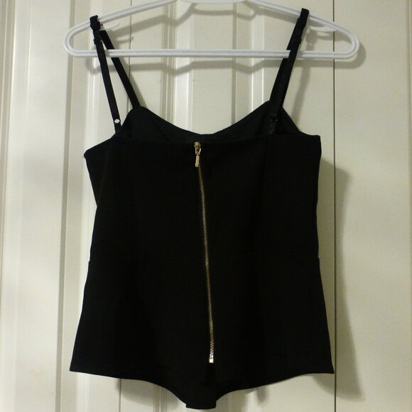 LE CHATEAU black lace up front spaghetti strap top - Picture 2 of 8